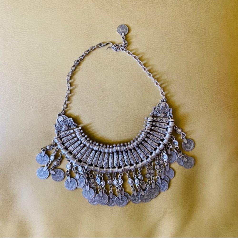 Free People Antalya Gold Coin Bib Necklace